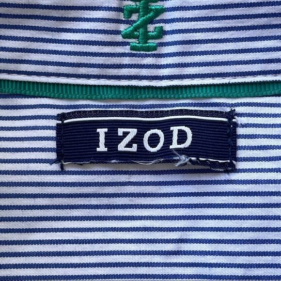 Izod Sleeveless Cotton Blouse accented with Eyelet Ruffle down the Front - Large - Picture 4 of 8